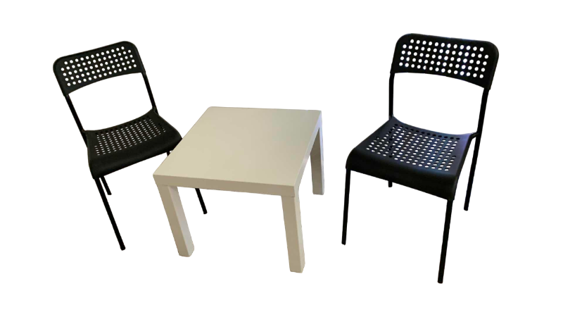 Photo 1 of PLASTIC TABLE AND 2-CHAIRS