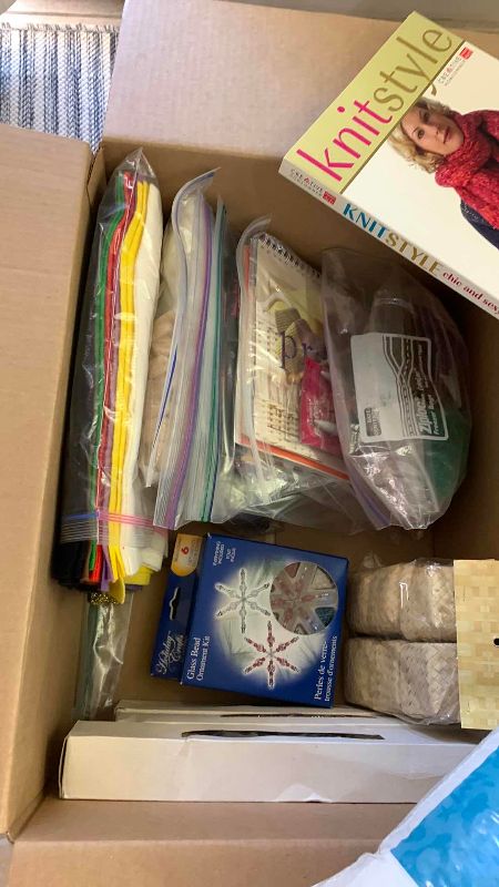 Photo 1 of BOX OF CRAFTING SUPPLIES
