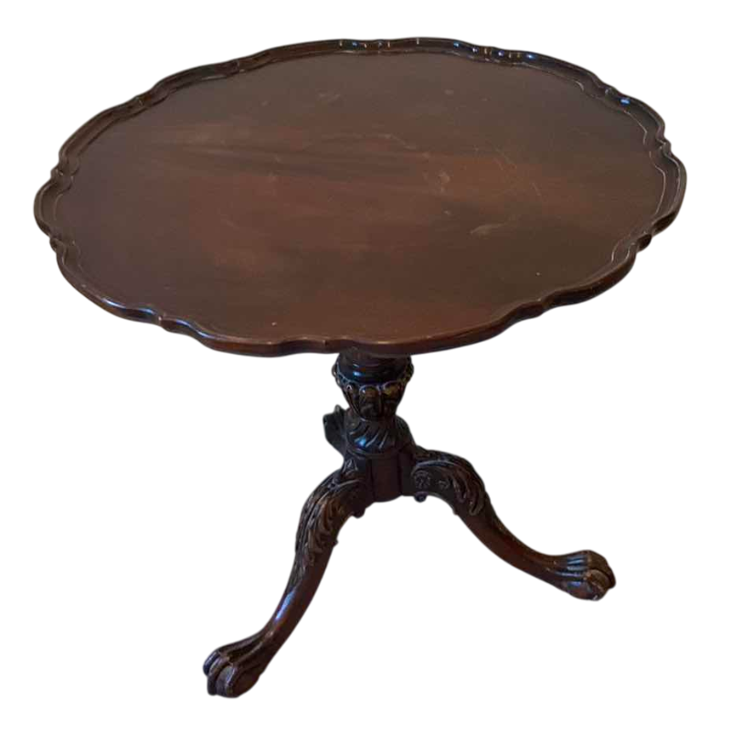 Photo 1 of ANTIQUE MAHOGANY PIE CRUST TEA TABLE CARVED LEGS AND CLAW FEET 30” DIAMETER 28” TALL