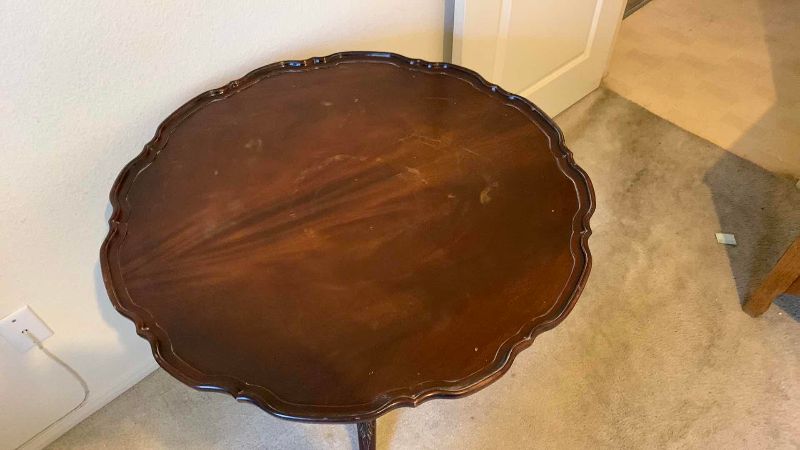 Photo 1 of ANTIQUE MAHOGANY PIE CRUST TEA TABLE CARVED LEGS AND CLAW FEET 30” DIAMETER 28” TALL