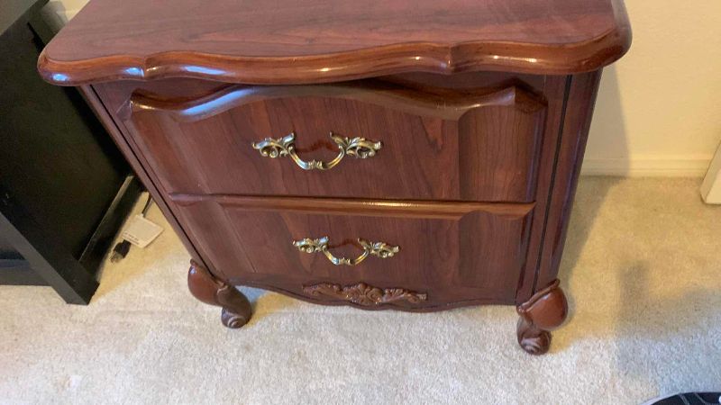 Photo 1 of CHERRY WOOD 2 DRAWER NIGHTSTAND 23” X 16” H 23”