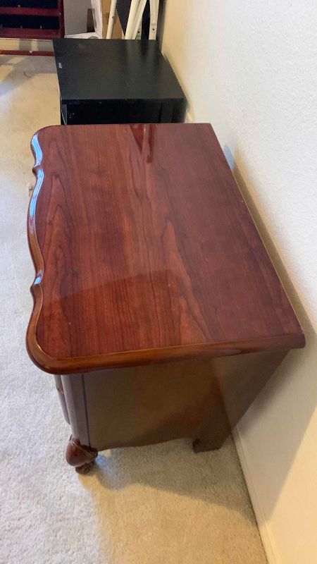 Photo 1 of CHERRY WOOD 2 DRAWER NIGHTSTAND 23” X 16” H 23”