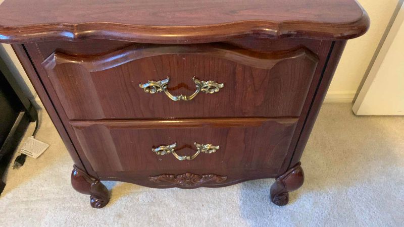 Photo 1 of CHERRY WOOD 2 DRAWER NIGHTSTAND 23” X 16” H 23”