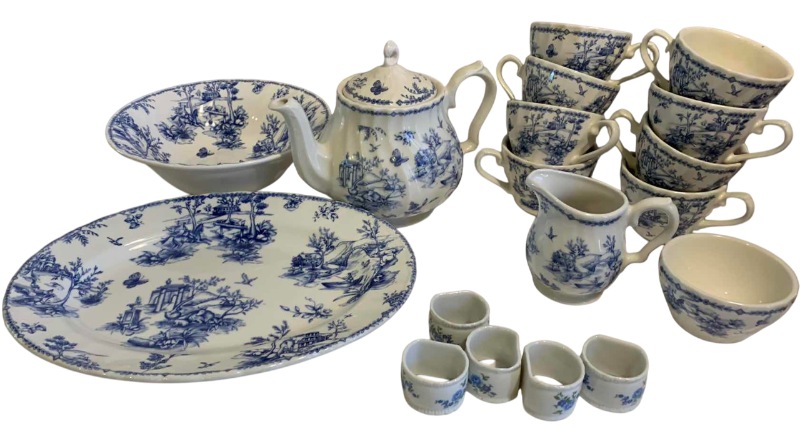 Photo 1 of 18 VINTAGE QUEENS CHELSEA TOILE SERVING WARE SET