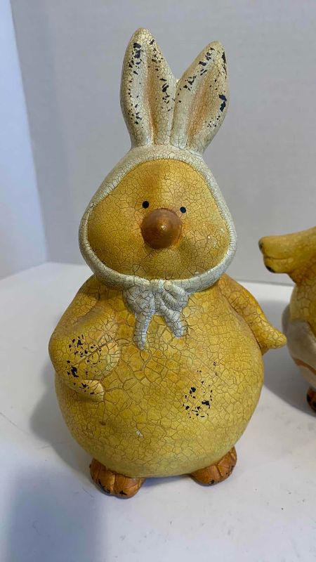 Photo 1 of 3 VINTAGE CERAMIC CRACKLE PATTERN DUCK FIGURINES