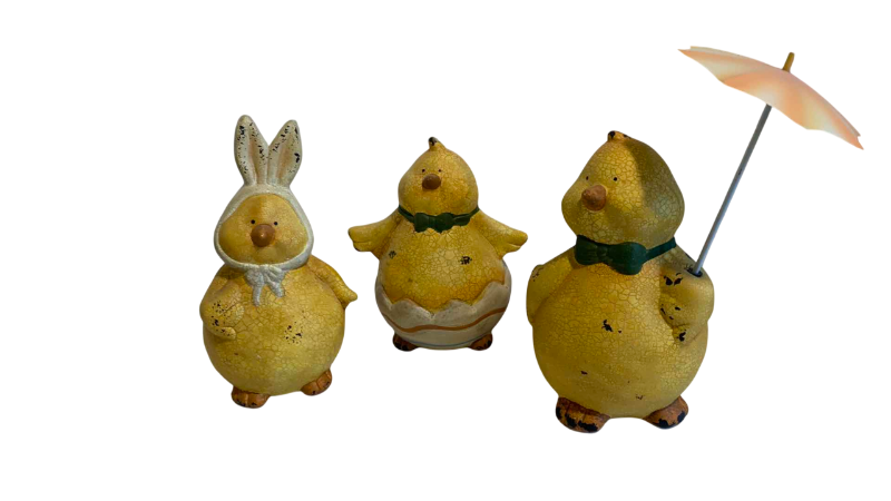 Photo 1 of 3 VINTAGE CERAMIC CRACKLE PATTERN DUCK FIGURINES