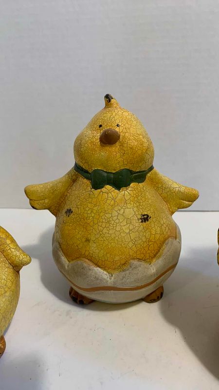 Photo 1 of 3 VINTAGE CERAMIC CRACKLE PATTERN DUCK FIGURINES