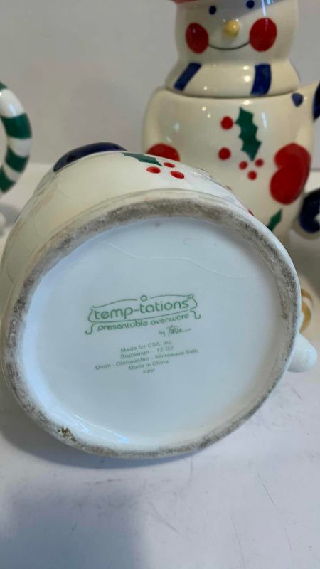 Photo 1 of 4 TEMPTATION CHRISTMAS SNOWMAN MUGS 12OZ