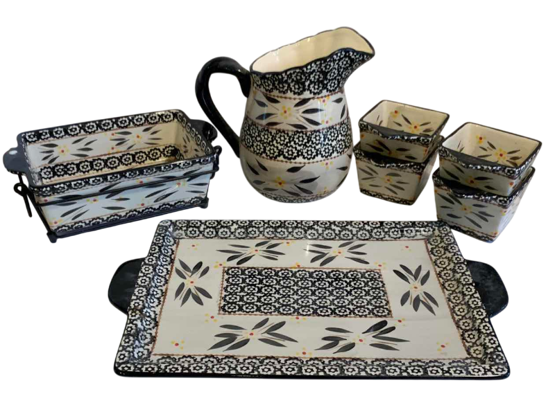 Photo 1 of 7 PIECES OF TEMPTATION HAND PAINTED SERVICE WARE