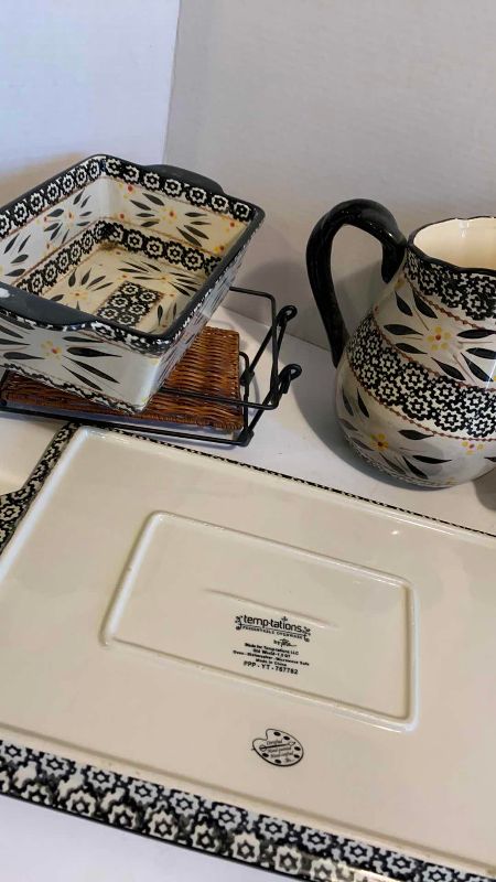 Photo 1 of 7 PIECES OF TEMPTATION HAND PAINTED SERVICE WARE