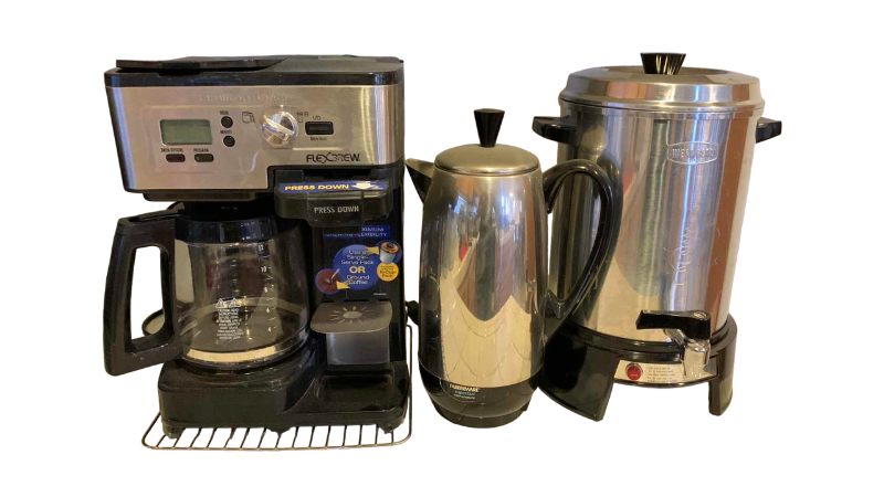Photo 1 of 2 COFFEE MAKING MACHINES AND A COFFEE POT