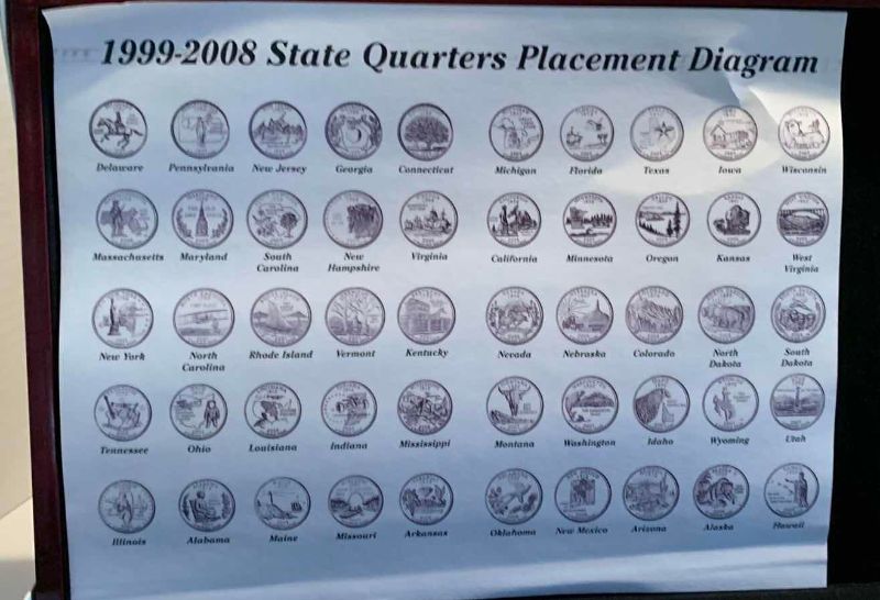 Photo 1 of 1999-2008 STATE QUARTERS IN CHERRY CASE