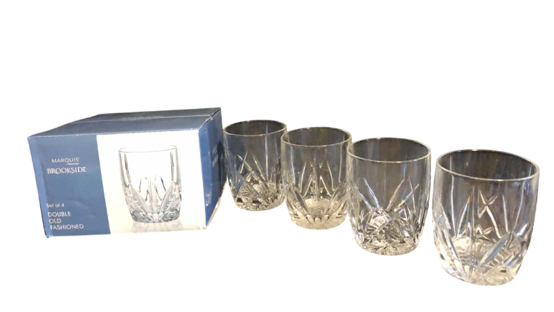 Photo 1 of 4 WATERFORD MARQUIS BROOKSIDE DOUBLE OLD FASHIONED GLASSES MADE IN GERMANY