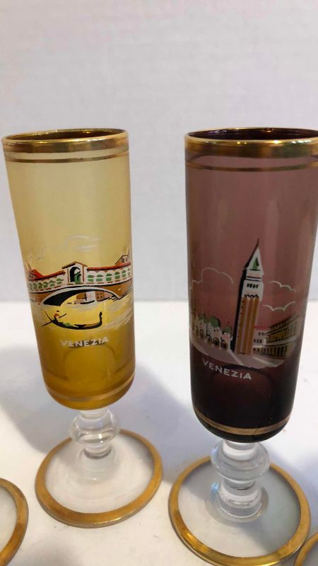 Photo 1 of 6 VINTAGE VENEZIA TINTED APERITIF SHOT GLASSES