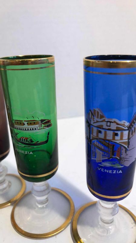 Photo 1 of 6 VINTAGE VENEZIA TINTED APERITIF SHOT GLASSES