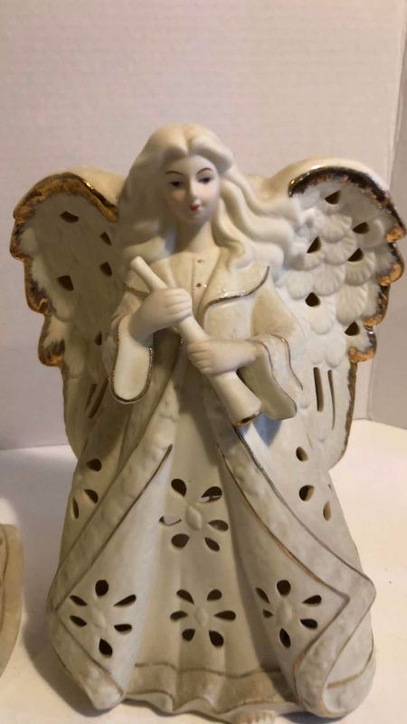 Photo 1 of 2 CHRISTMAS GILDED VICTORIAN ANGEL MUSICIANS CANDLE TEA LIGHT HOLDERS
