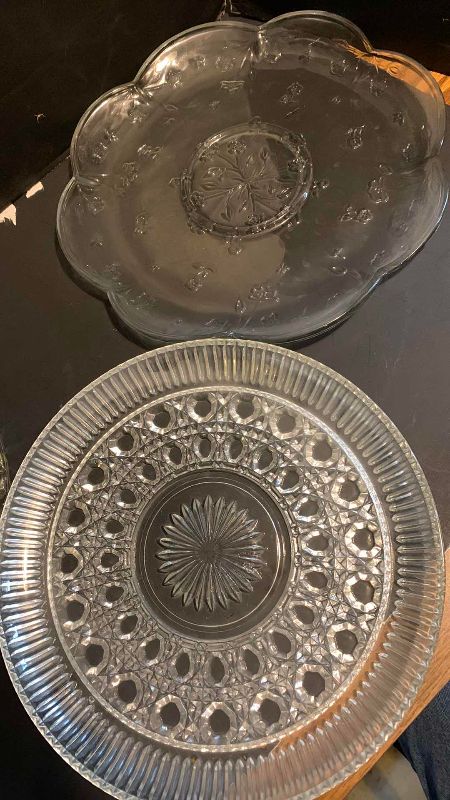 Photo 1 of 3 VINTAGE ANCHOR HOCKING GLASS SERVING PLATTERS
