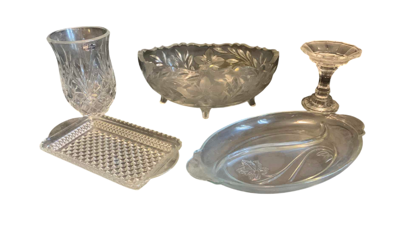 Photo 1 of 5-GLASS SERVING ITEMS