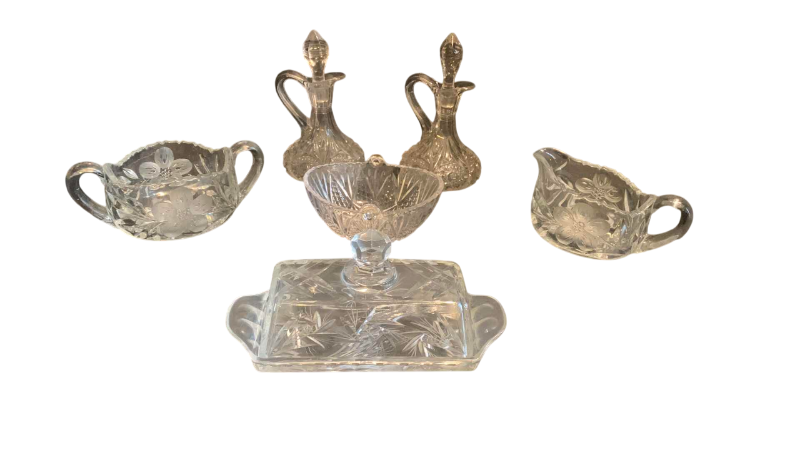 Photo 1 of 6 CUT CRYSTAL SERVICE ITEMS