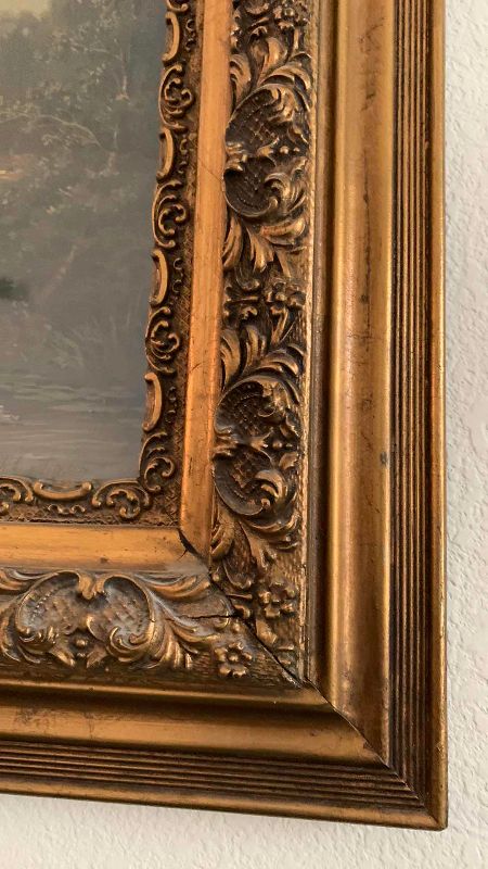 Photo 1 of ANTIQUE PRINT OF FARM SCENE 36” X 30”