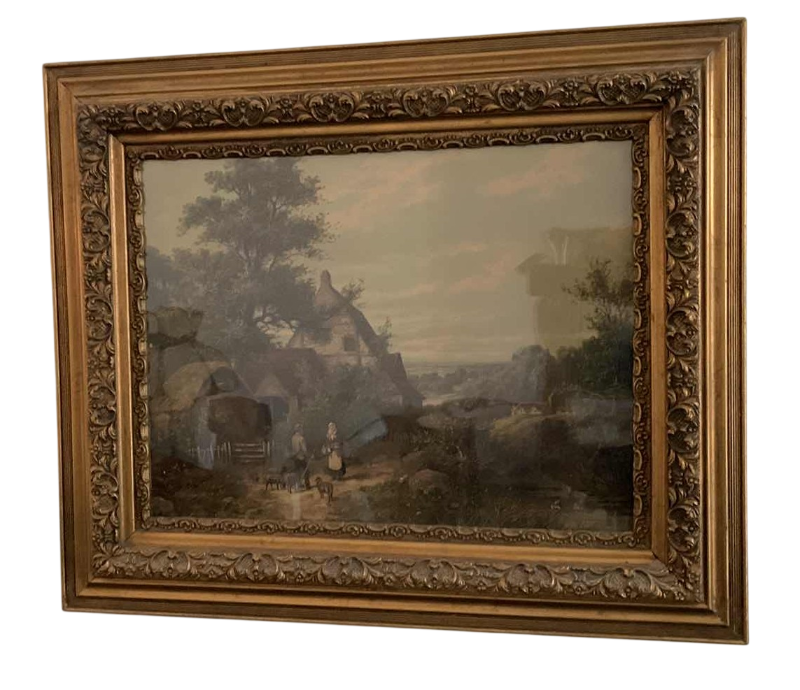 Photo 1 of ANTIQUE PRINT OF FARM SCENE 36” X 30”