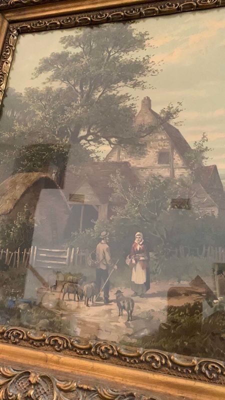 Photo 1 of ANTIQUE PRINT OF FARM SCENE 36” X 30”