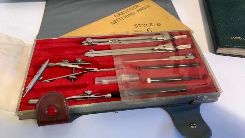 Photo 1 of VINTAGE DRAFTING TOOLS AND BOOKS