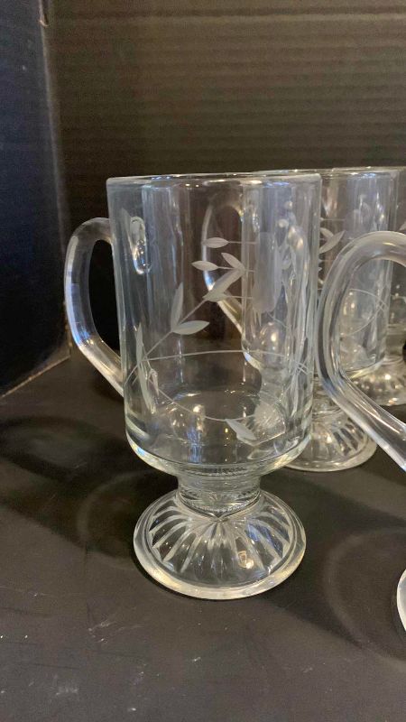 Photo 1 of 12 VINTAGE PRINCESS HOUSE HERITAGE GLASS FOOTED IRISH COFFEE MUGS