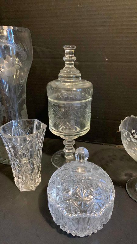 Photo 1 of 5 CRYSTAL VASES AND CONTAINERS
