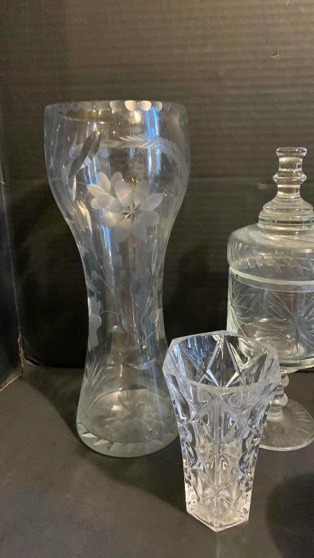 Photo 1 of 5 CRYSTAL VASES AND CONTAINERS