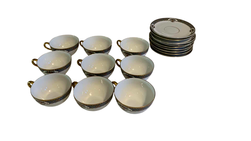 Photo 1 of 18 VINTAGE ROSENTHAL CONTINENTAL OLD VIRGINIA PORCELAIN TEA CUPS AND SAUCERS MADE IN BAVARIA GERMANY CLASSIC ROSE ERA