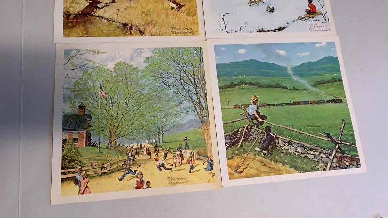 Photo 1 of 4 VINTAGE NORMAN ROCKWELL “FOUR SEASONS” PRINTS 11” X 11”