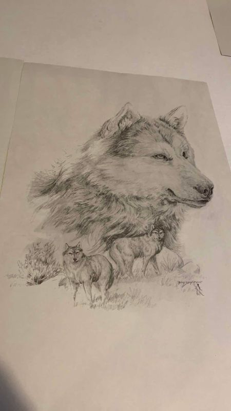 Photo 1 of 2 VINTAGE ORIGINAL PENCIL DRAWINGS BY MARY SELFRIDGE