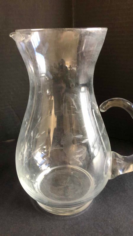 Photo 1 of 3 LONG STEM GLOBE GLASSES AND A GLASS PITCHER