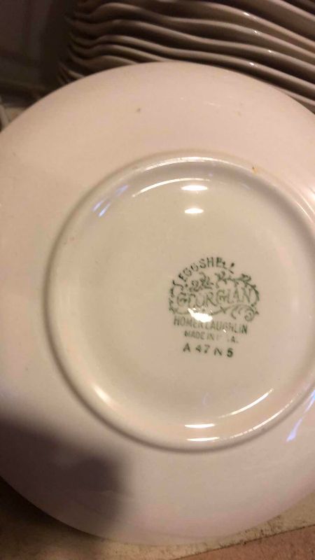 Photo 1 of 56 HOMER LAUGHLIN DORGIAN EGGSHELL PLATES AND SAUCERS