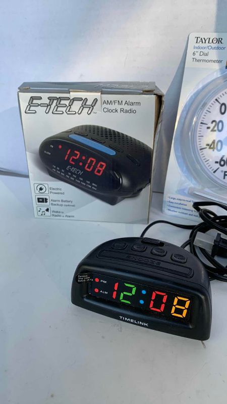 Photo 1 of 2 CLOCKS AND 3 THERMOMETERS