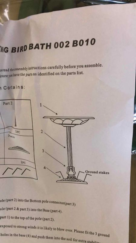 Photo 1 of BIRD BATH