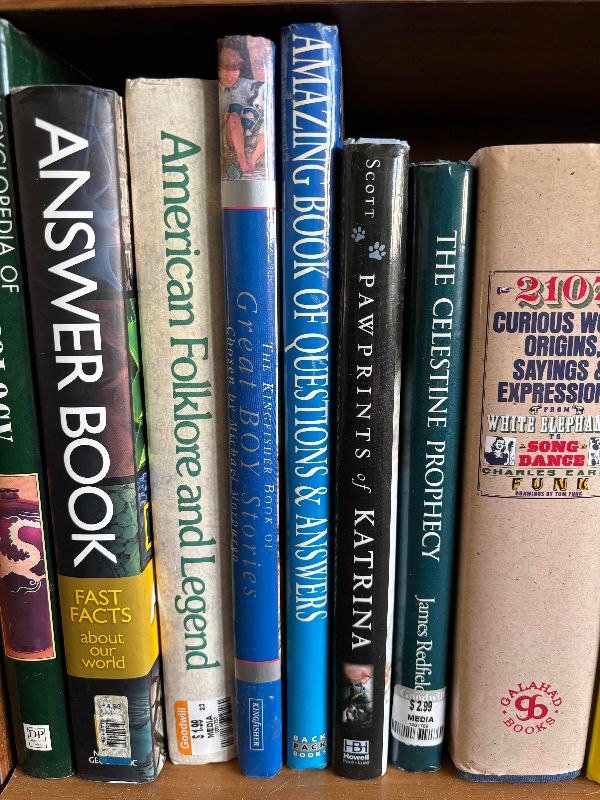 Photo 1 of CONTENTS OF SHELF: DICTIONARIES & ANSWER BOOKS