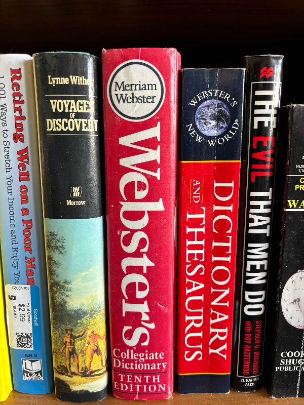 Photo 1 of CONTENTS OF SHELF: DICTIONARIES & ANSWER BOOKS