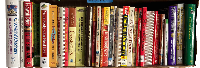 Photo 1 of CONTENTS OF SHELF: COOK BOOKS