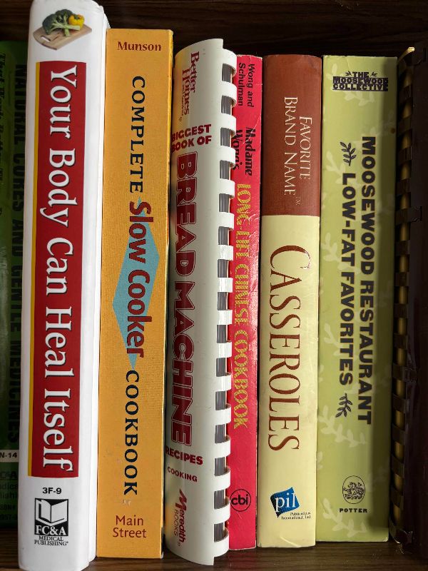 Photo 1 of CONTENTS OF SHELF: COOK BOOKS