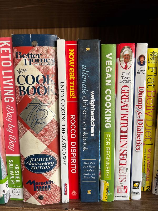 Photo 1 of CONTENTS OF SHELF: COOK BOOKS