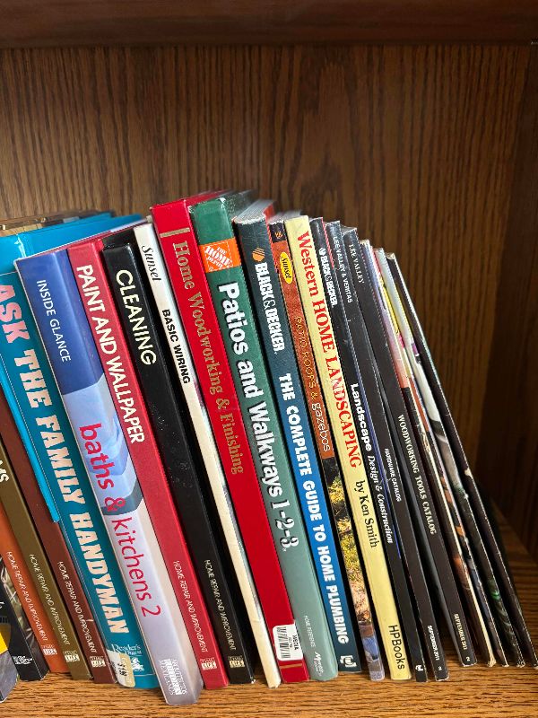 Photo 1 of CONTENTS OF SHELF: EDUCATIONAL & DIY BOOKS