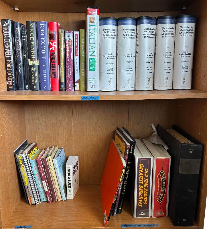 Photo 1 of CONTENTS OF SHELVES (2): ASTRONOMY & FICTIONAL BOOKS
