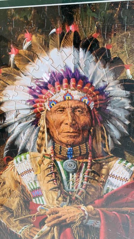 Photo 1 of “CHIEF OF THE ROSEBUD” PUZZLE ARTWORK 24” X 31”