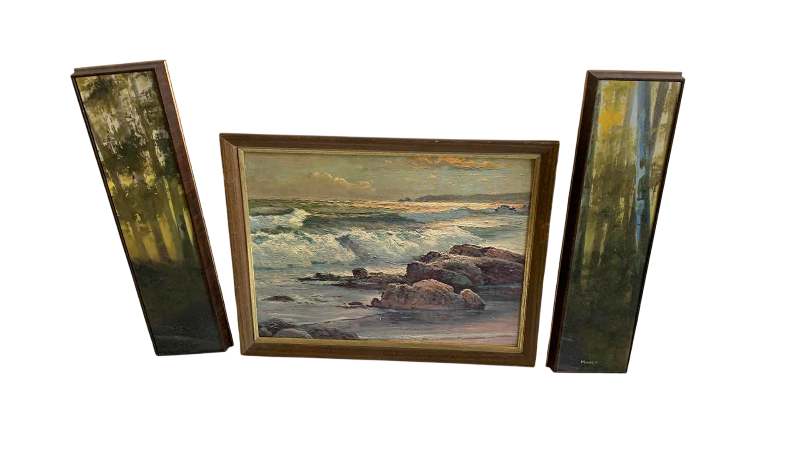 Photo 1 of OCEAN WAVES AND FOREST ARTWORK 27” X 21”