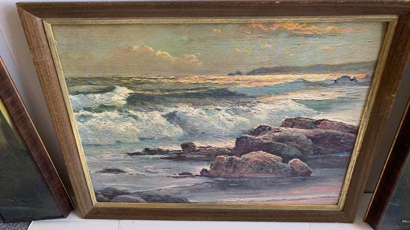 Photo 1 of OCEAN WAVES AND FOREST ARTWORK 27” X 21”