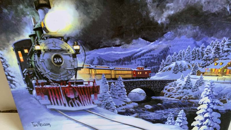 View 2 of "CHRISTMAS EXPRESS" ARTWORK SIGNED BY ARTIST TOM NEWSOME 20” X 16”