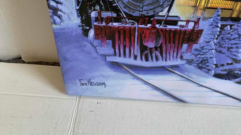 View 3 of "CHRISTMAS EXPRESS" ARTWORK SIGNED BY ARTIST TOM NEWSOME 20” X 16”