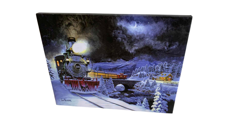 View 1 of "CHRISTMAS EXPRESS" ARTWORK SIGNED BY ARTIST TOM NEWSOME 20” X 16”